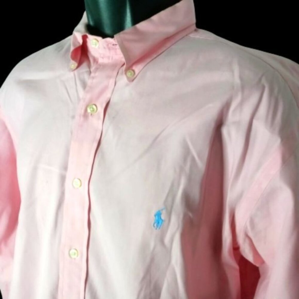 Mens Polo Ralph Lauren Classic Long Sleeve Pink Dress Shirt Size XL. - Picture 4 of 15